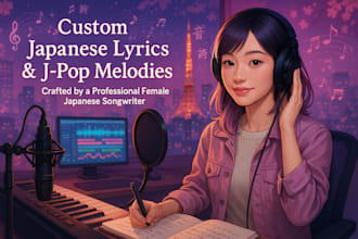compose japanese lyrics, melody, songwriter, toplines for j pop, k pop, ballads