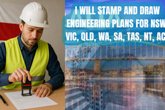stamp and draw engineering plans for nsw, vic, qld, wa, sa, tas, nt, act