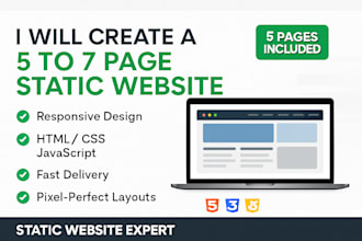 create a modern, mobile friendly static website with HTML CSS js