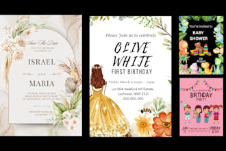 design birthday card party invitation wedding card canva template postcard