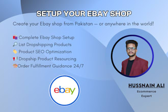 setup ebay store, upload listing, amazon to ebay dropshipping management