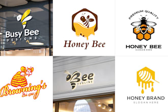 design unique honey bee logo for you
