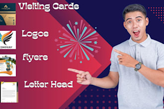 design company letter head, 2d and 3d logo, visiting cards, flyers etc