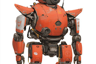 draw macha robot ,armor, gundam in anime style