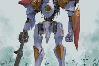draw your mecha robot fanart or original in digital artwork
