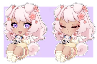 draw pngtuber live2d vtuber model rigging png tuber giftuber kawaii chibi anime