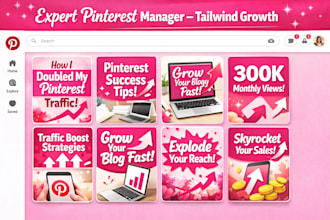 be your pinterest marketing manager for SEO growth and traffic