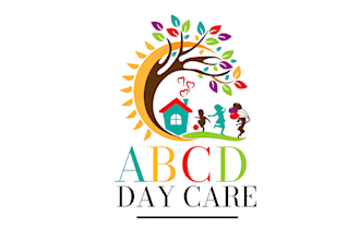 do modern child care, day care, home care and kids logo design