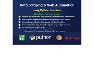 do web scraping, automation, ai bots, telegram discord bot developer