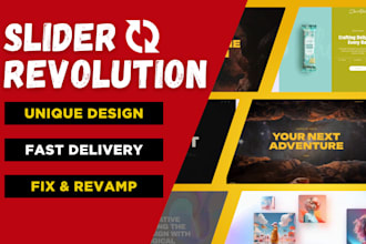 create or fix slider revolution, design revolution slider, design smart slides