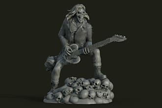 do 3d character,mascot 3d figure for scary,statue 3d printable,stl resin sculpt