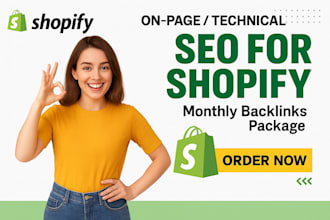 do shopify e commerce seo on page optimization and monthly shopify backlinks