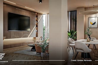 design contemporary home, apartment living room