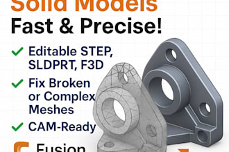 convert complex stl obj fbx to step sld f3d using fusion 360