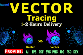 manual vector tracing, image or logo convert to vector in express