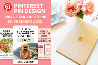 pinterest pins design viral, clickable pins