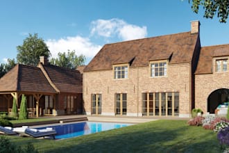 renovate old property, exterior extension, building rear extension, cgi interior