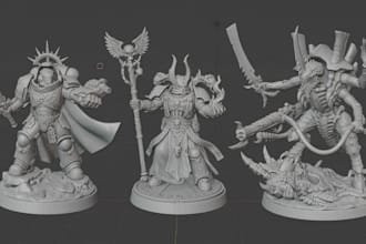 sculpt 3d miniature character model dnd warhammer 40k figurine tabletop printing