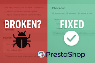 fix your prestashop bugs, errors, and checkout issues fast