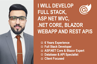 develop full stack dotnet blazor webapp and rest apis