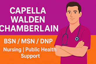 do capella, chamberlain, and walden, bsn, msn, and dnp nursing