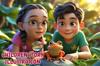 children story book illustration children story children story book illustration