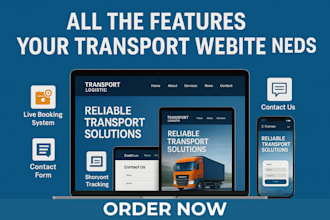 design unique transport, warehousing, logistic website with booking feature