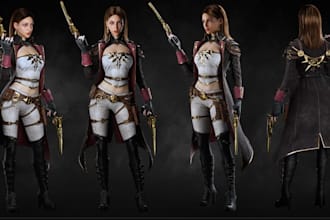 high realism 3d modular character,untiya ssasin character,3dnsfw from photo,hair