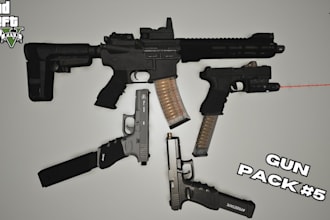 model fivem gun pack ,script ,chain and gta cars , fivem weapon , assets