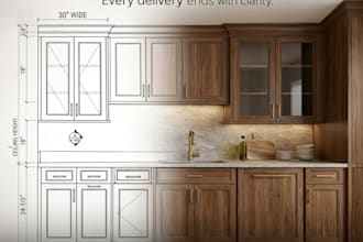 create millwork drawings for kitchens, bathrooms, bedrooms