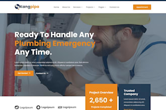 design handyman website construction website plumbing ,electrician, hvac website