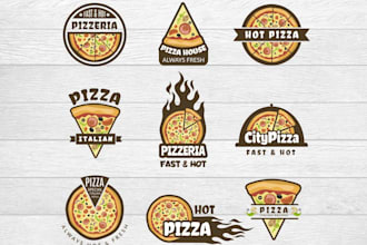 restaurant, burgers, pizza and cafe shopc brand identity design