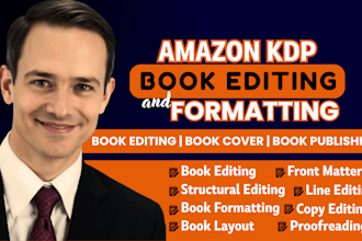 do amazon KDP paperback book formatting, kindle ebook, cover design book editing