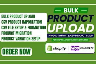 do bulk product upload, product import, CSV product for ecommerce store shopify