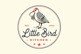 design modern little bird logo