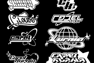 create y2k clothing logo type for your brand