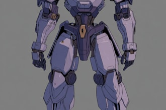 create a sci fi robot and mecha concept art