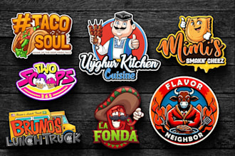 design food, restaurant, bbq, cafe, food truck, bakery logo