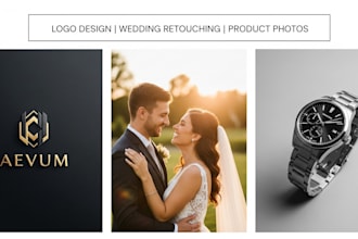 do professional logo designing, wedding photos retouch and products design