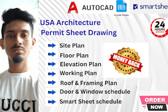 do full USA drawings with city permit set using autocad