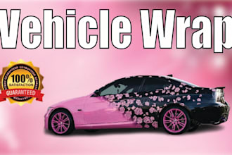 create vehicle wrap,  food truck, , van, boat, bike, and racing car wrap design