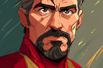 make a unique marvel style superhero illustration