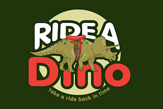 design custom high quality dinosaur logo with 12 hrs
