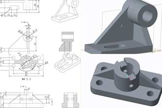 design high quality 2d and 3d models using autocad and PTC creo