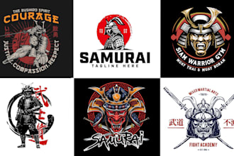 design martial arts, jiu jitsu and samurai logo and t shirt