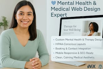 design medical website, mental health wellness counseling and therapy website