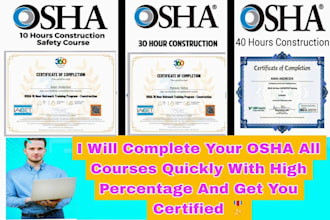 clean osha 10 osha 30  osha 40 hours