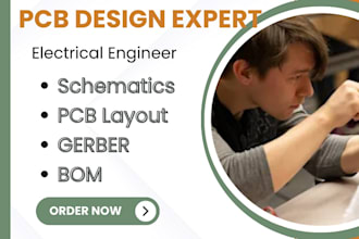 do a circuit design, schematic diagram, pcb design and pcb board
