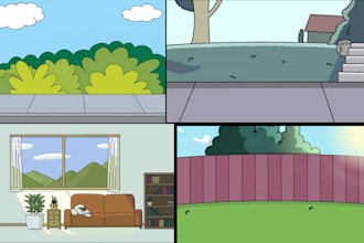 create simple and clean 2d animation backgrounds