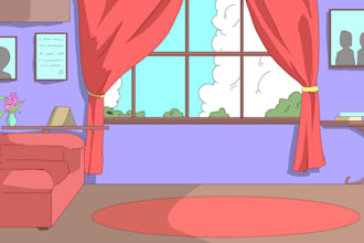 create simple and clean 2d animation backgrounds
